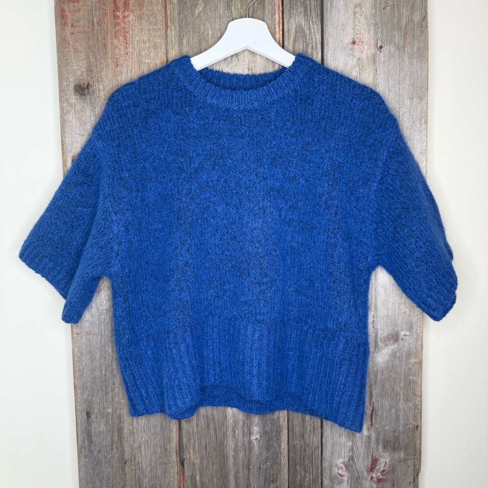 Zara Boxy Short Sleeve Crewneck Sweater in Cobalt Blue
Large - Picture 3 of 11
